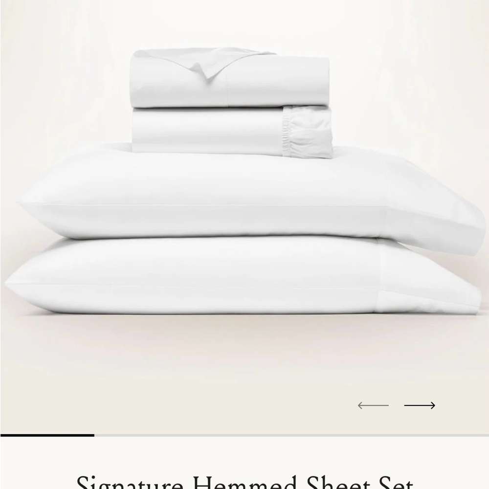 Signature Hemmed White Sheet Set